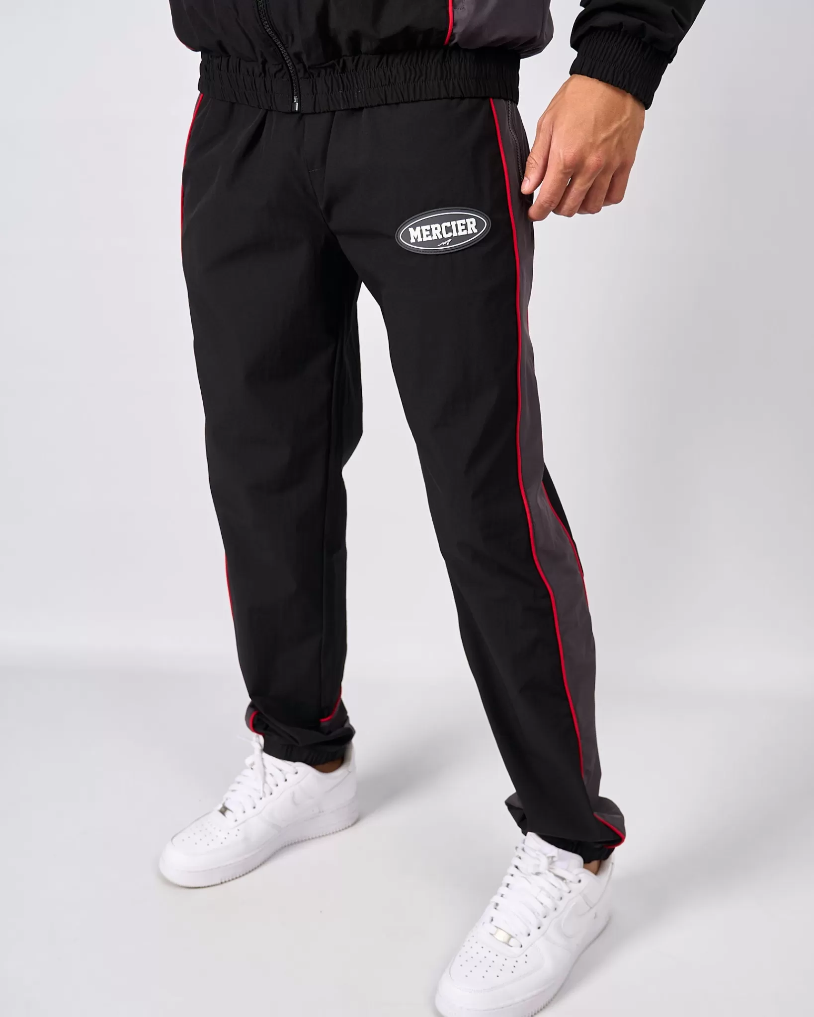 New Mercier Black Grey Maison Racer Track Pants