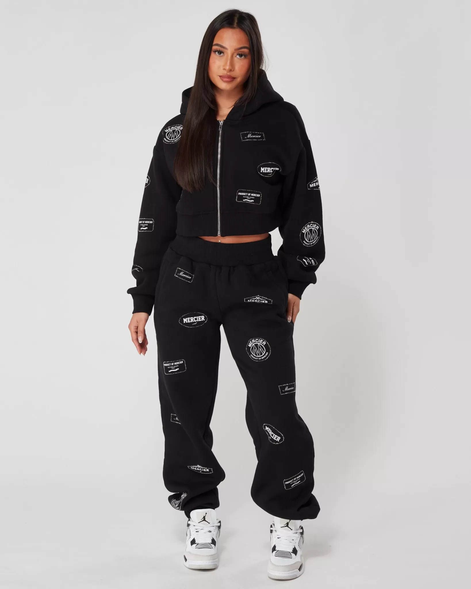 Flash Sale Mercier Cappuccio Zip con distintivo di diamante nero da donna