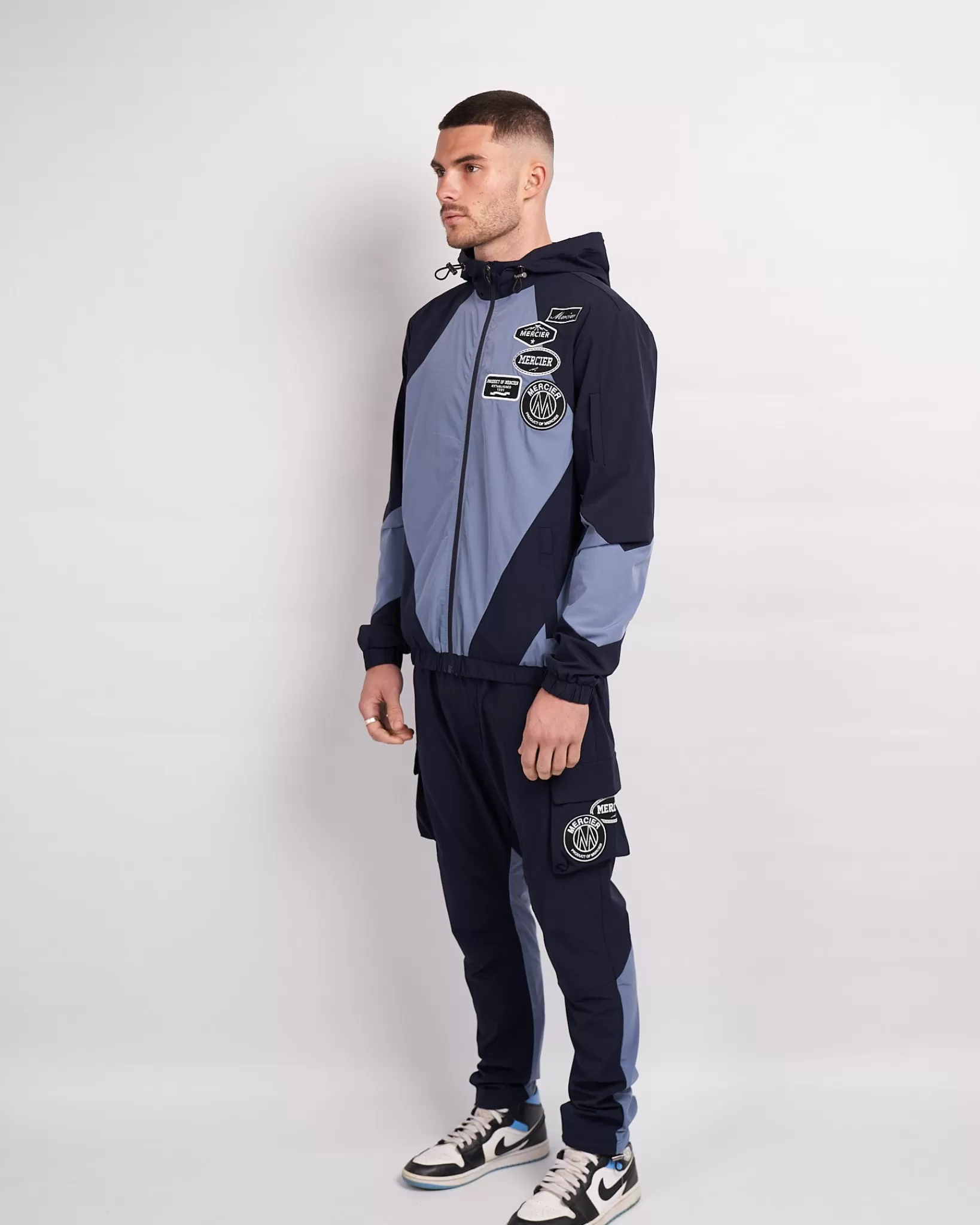 Outlet Mercier Carichi rivestiti di pannelli con badge blu navy placid