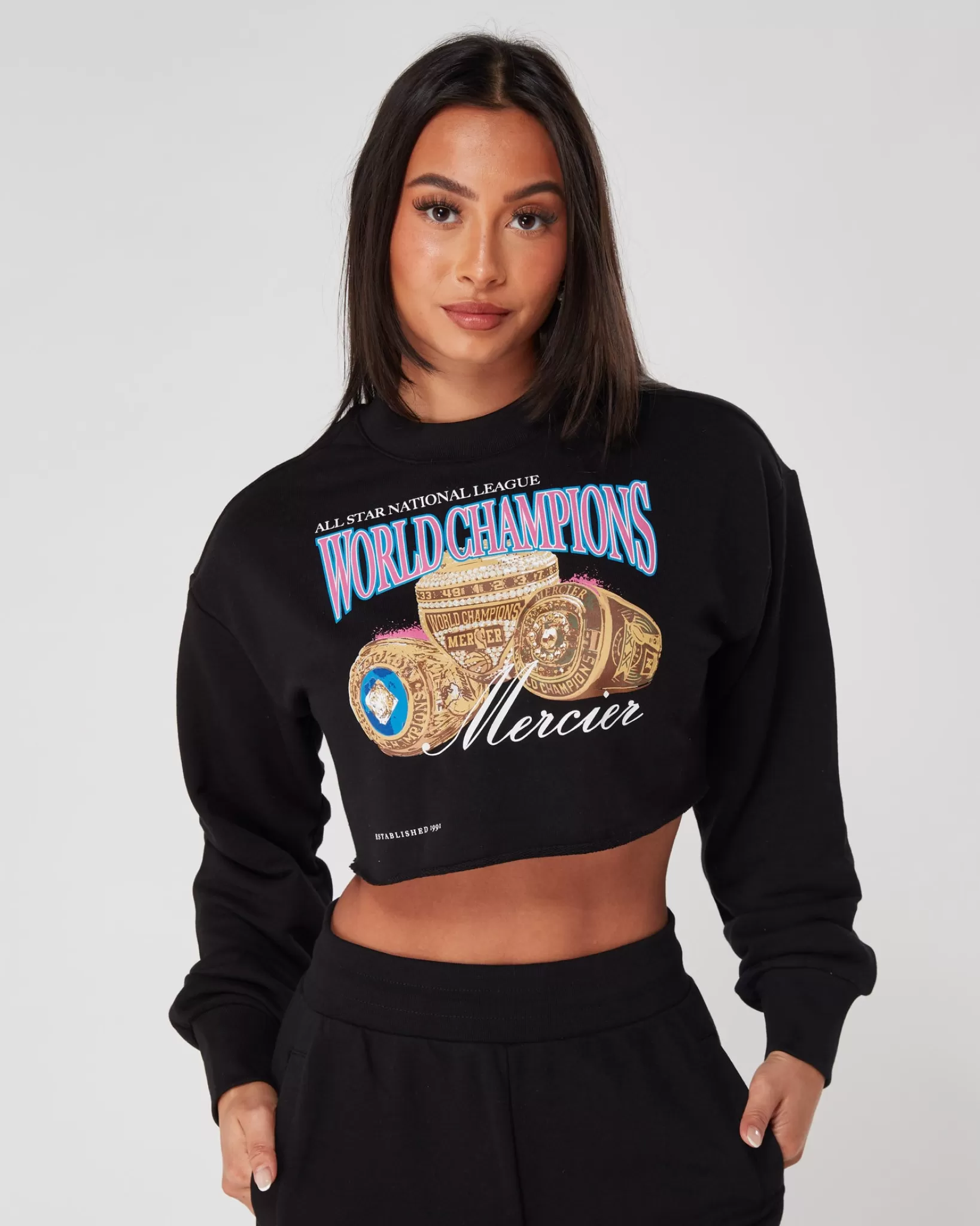 Discount Mercier Crop dei campioni del mondo nero da donna