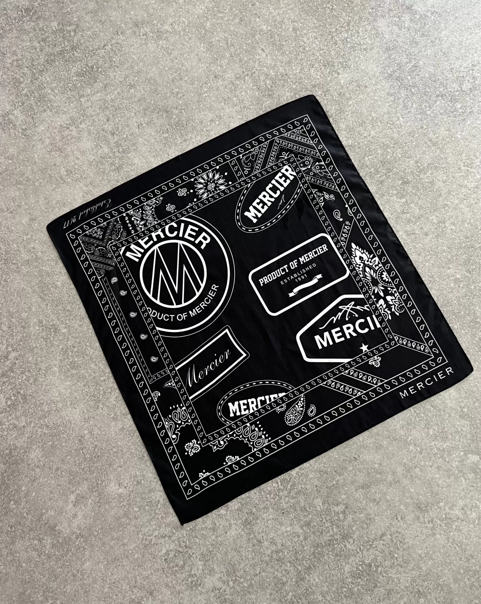 Cheap Mercier Distintivo nero Paisley Bandana