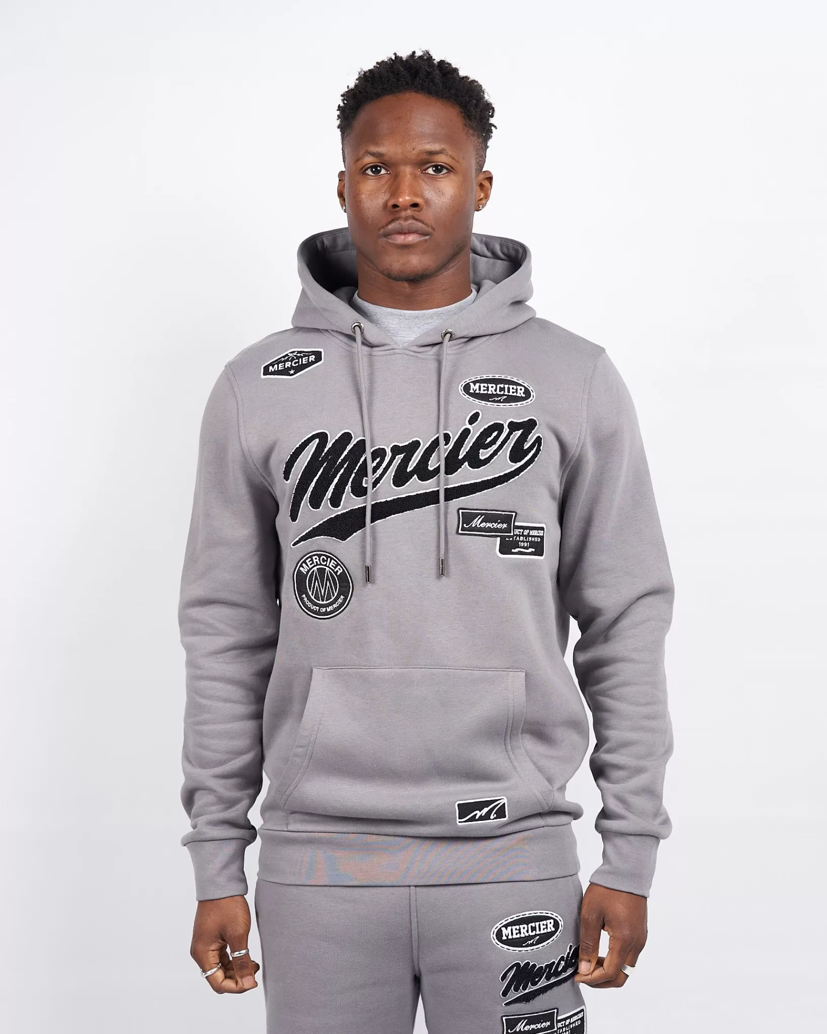 Shop Mercier Felpa con cappuccio in acciaio grigio per squadre