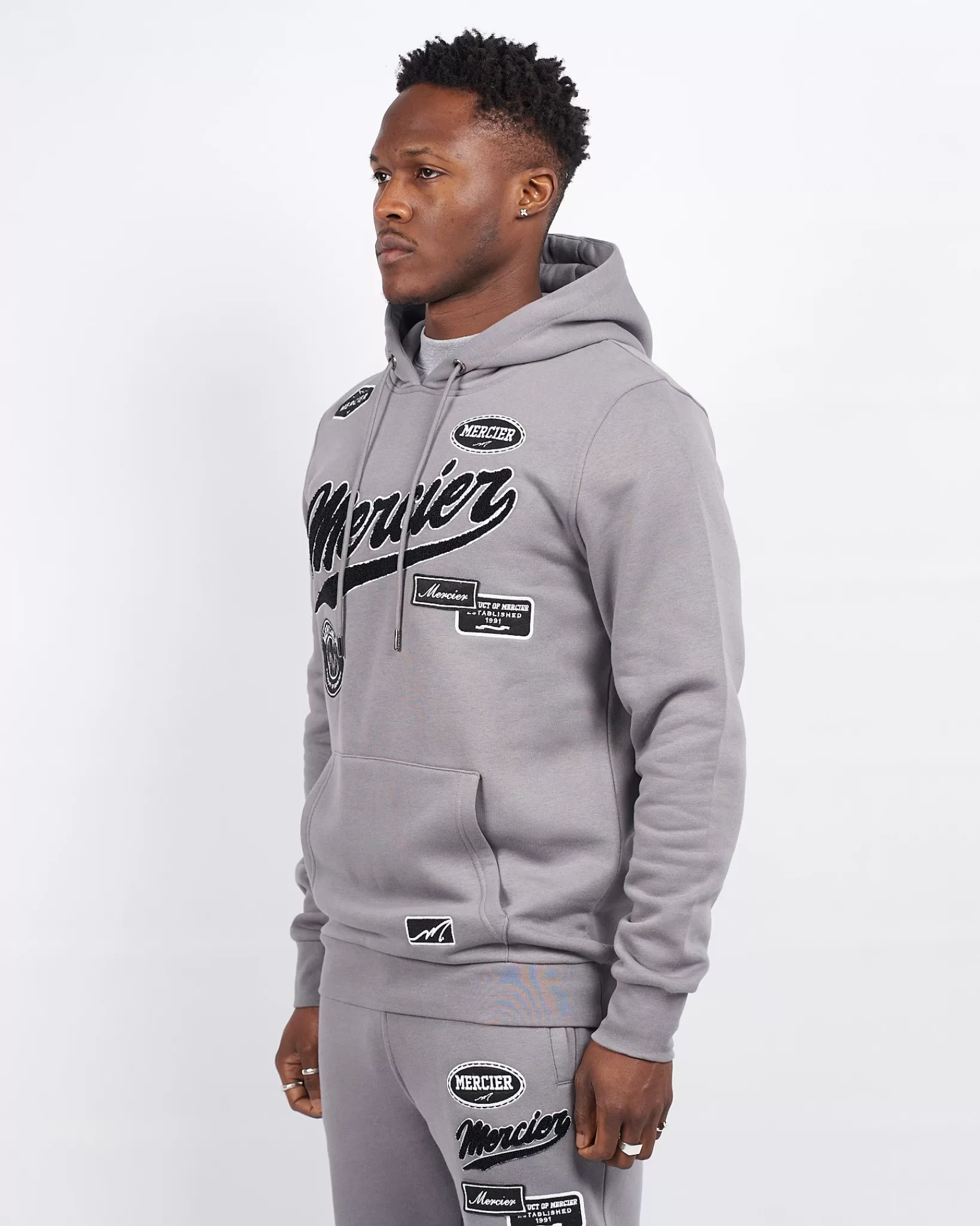 Shop Mercier Felpa con cappuccio in acciaio grigio per squadre