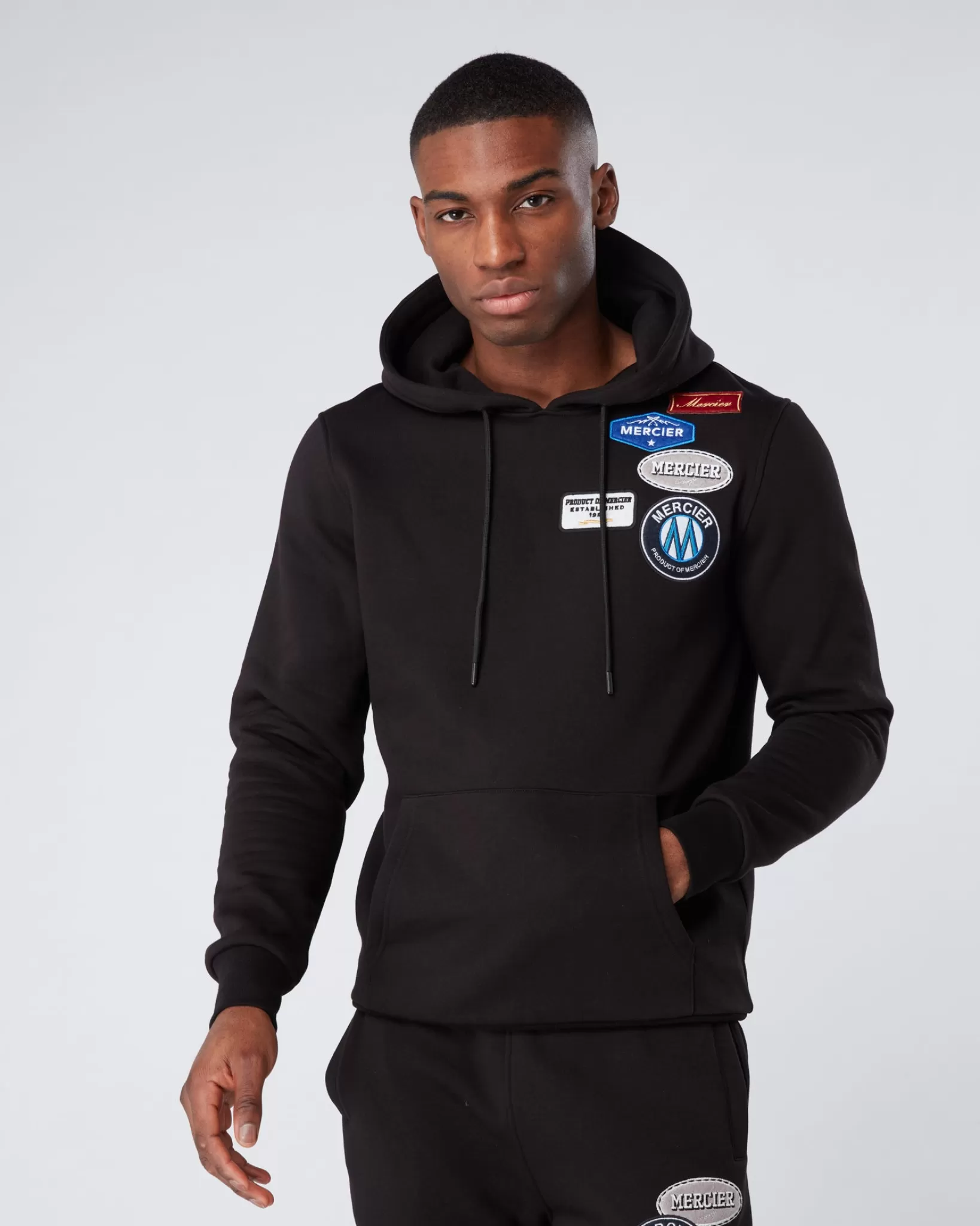 Cheap Mercier Felpa con cappuccio E Distintivo Nero.