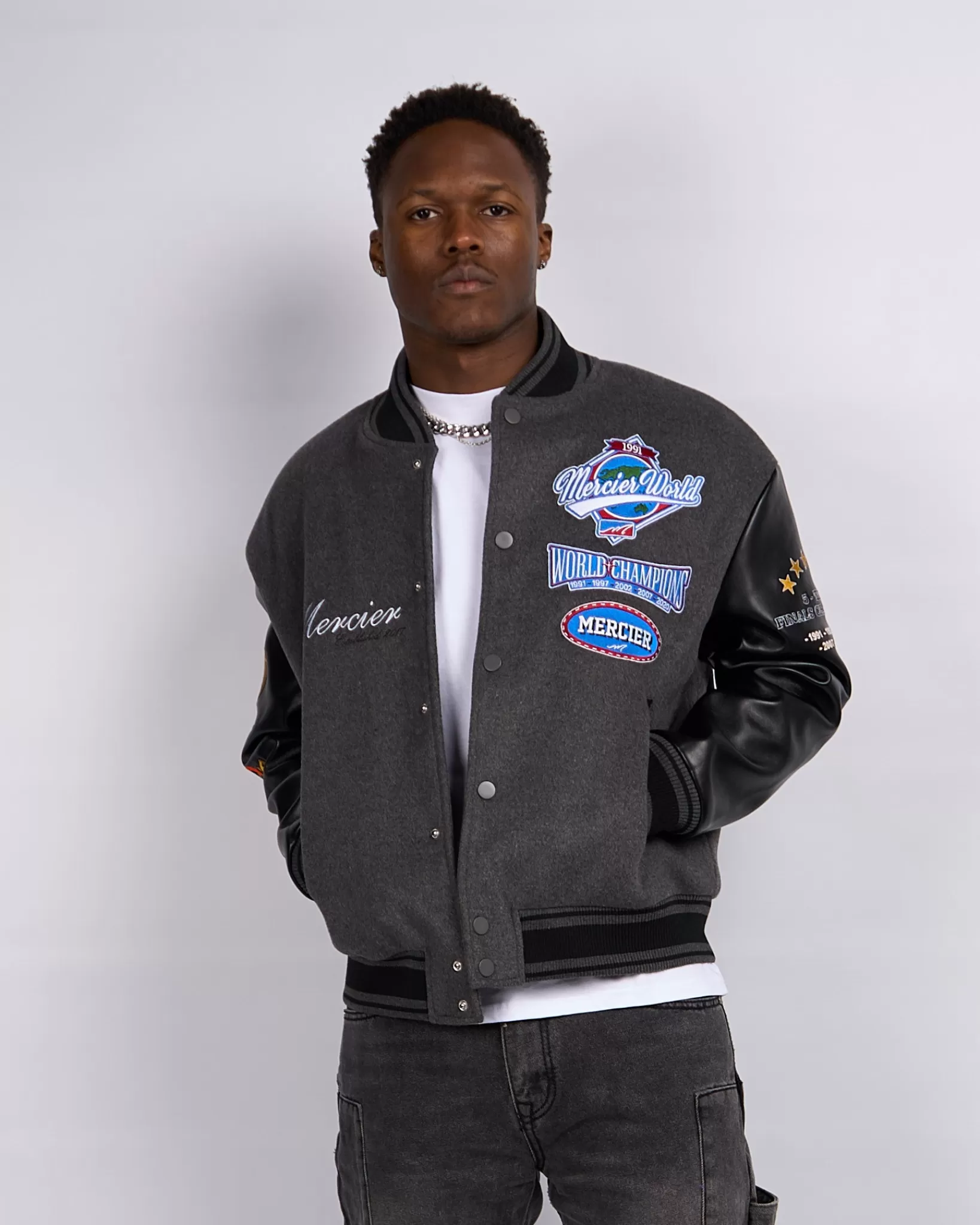 Store Mercier Giacca in acciaio nero Rodman Varsity