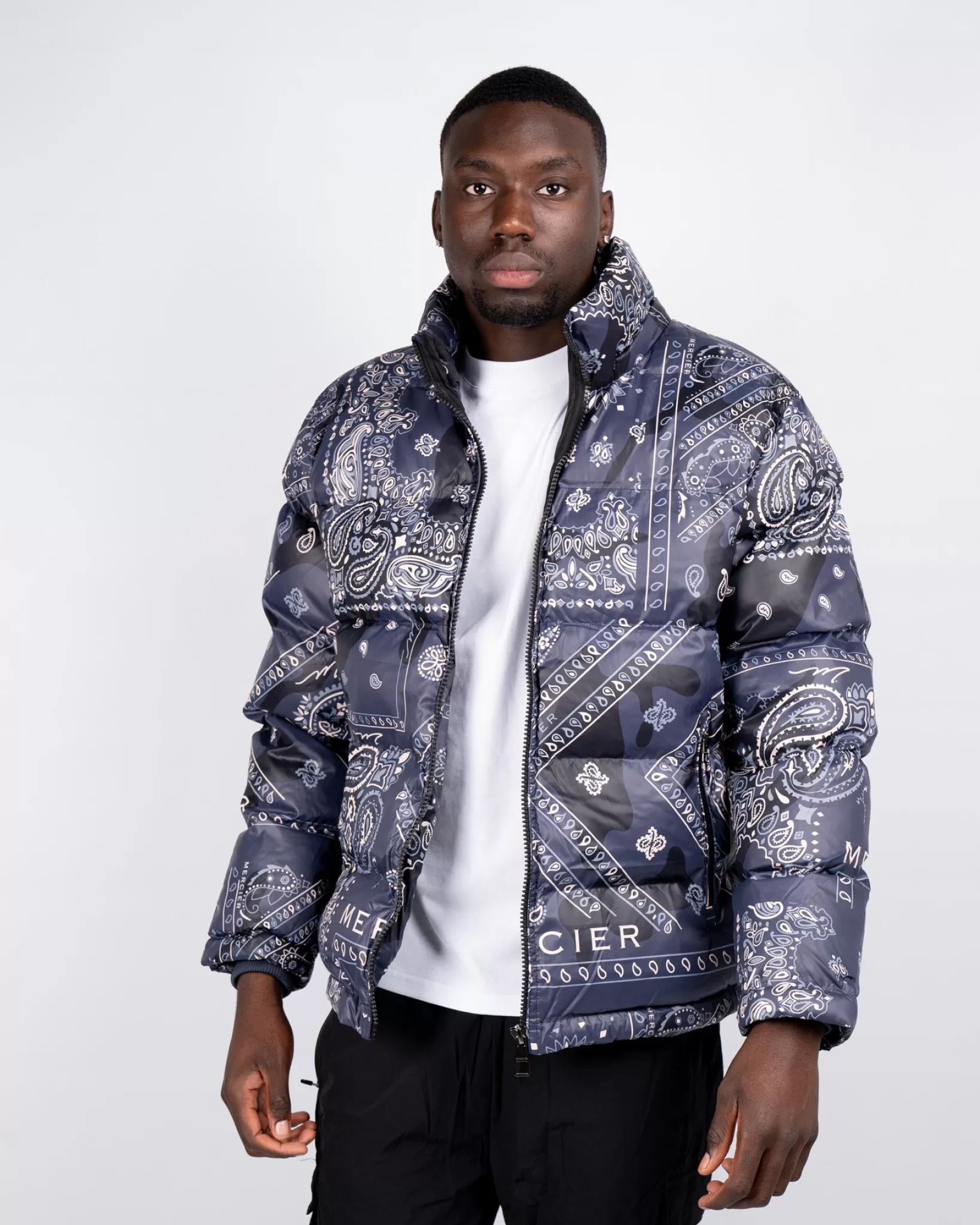 Store Mercier Giacca Paisley Navy Off White