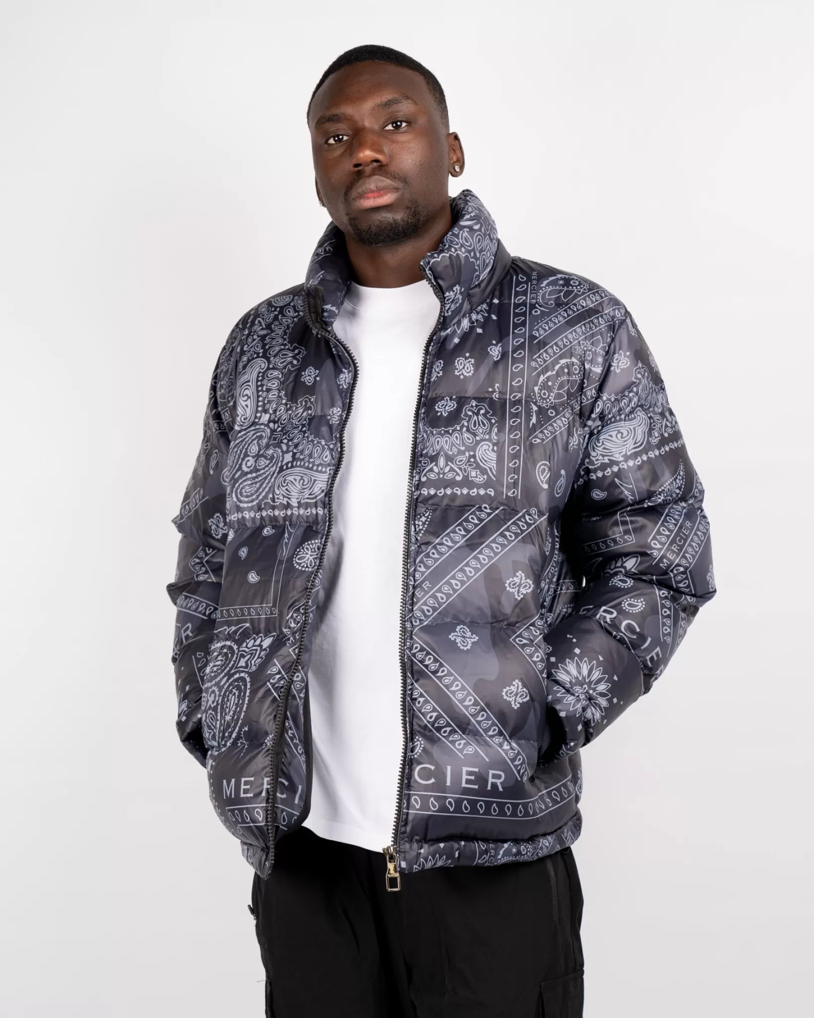 Online Mercier Giacca Paisley nera grigia