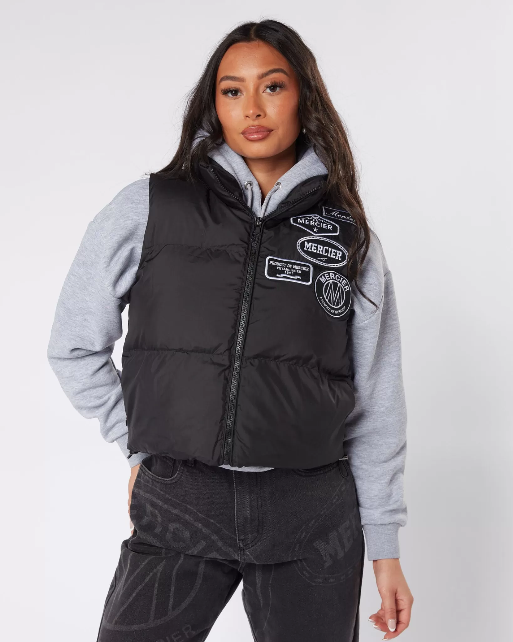 Discount Mercier Gilet nero mono distintivo da donna