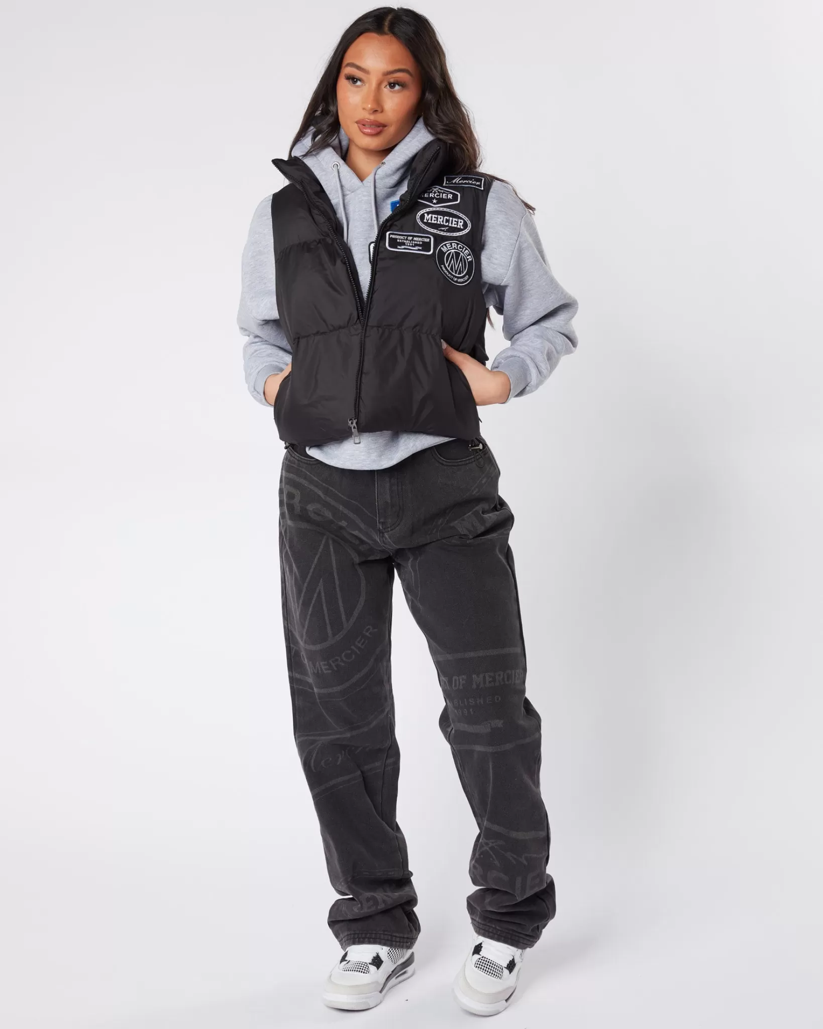 Discount Mercier Gilet nero mono distintivo da donna