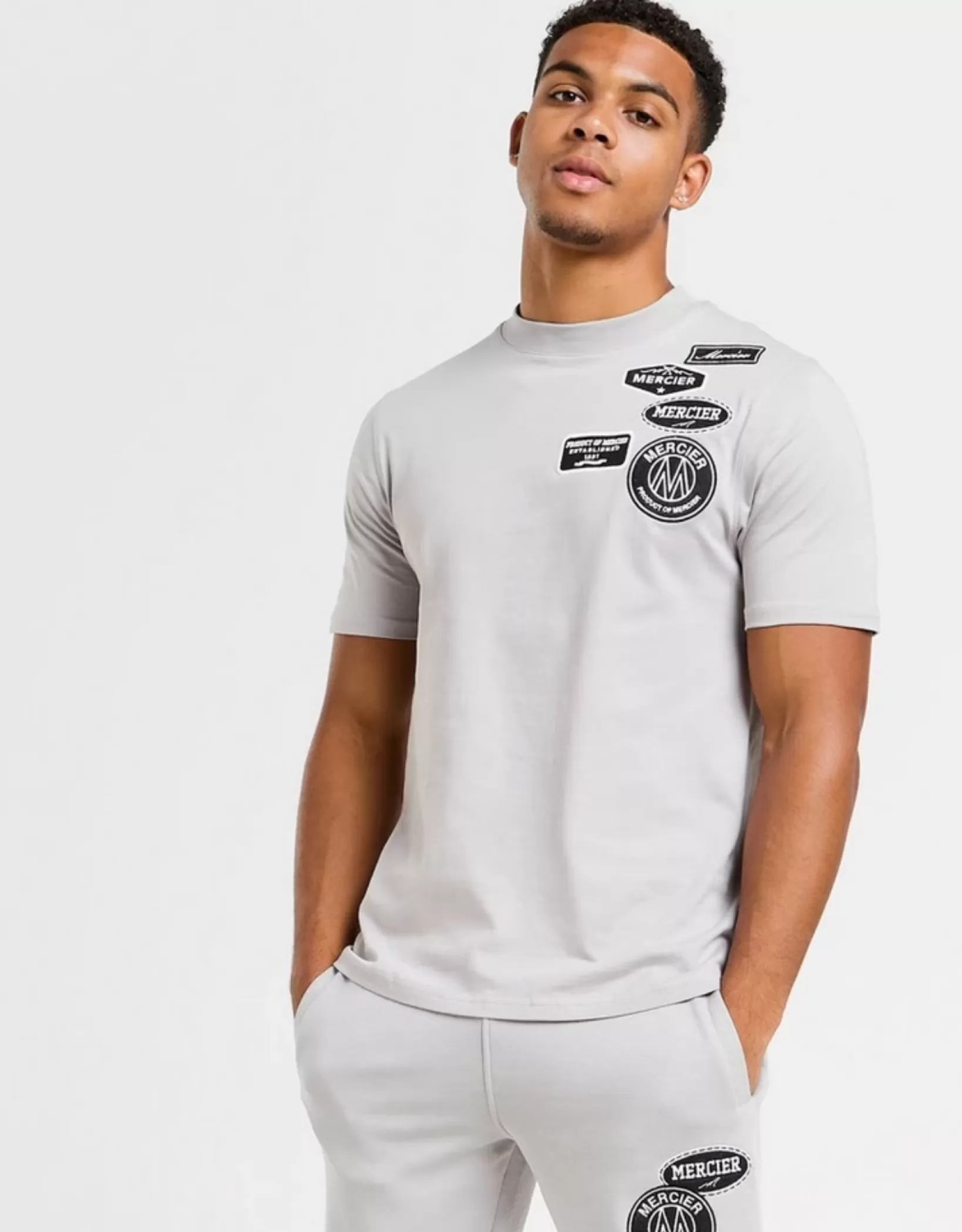 Flash Sale Mercier Maglietta con distintivo mono grigio ciottolo