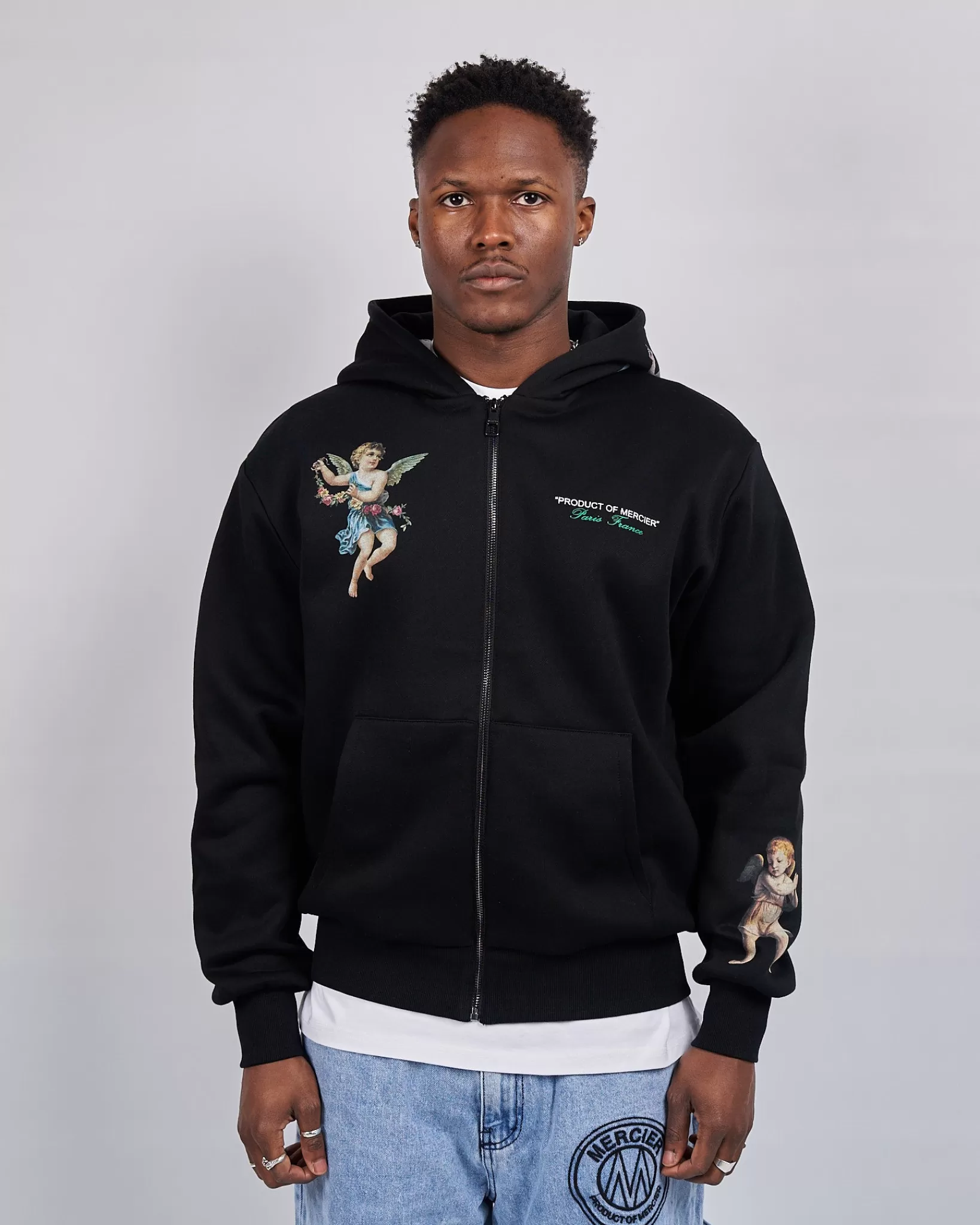 Cheap Mercier Nero Angelo Prodotto Di Zip Felpe Con Cappuccio