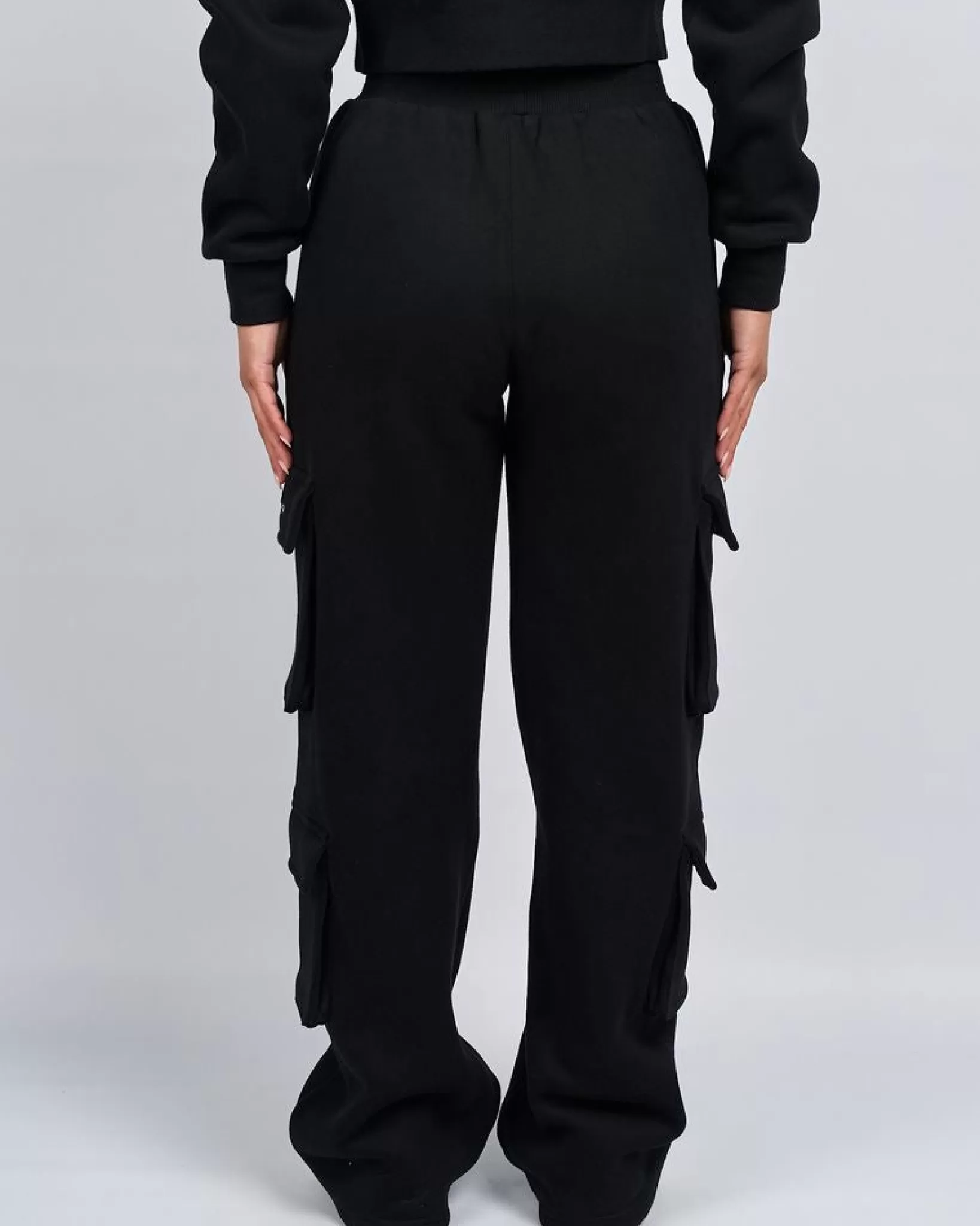 Hot Mercier Pantaloni cargo in jersey con firma nera da donna