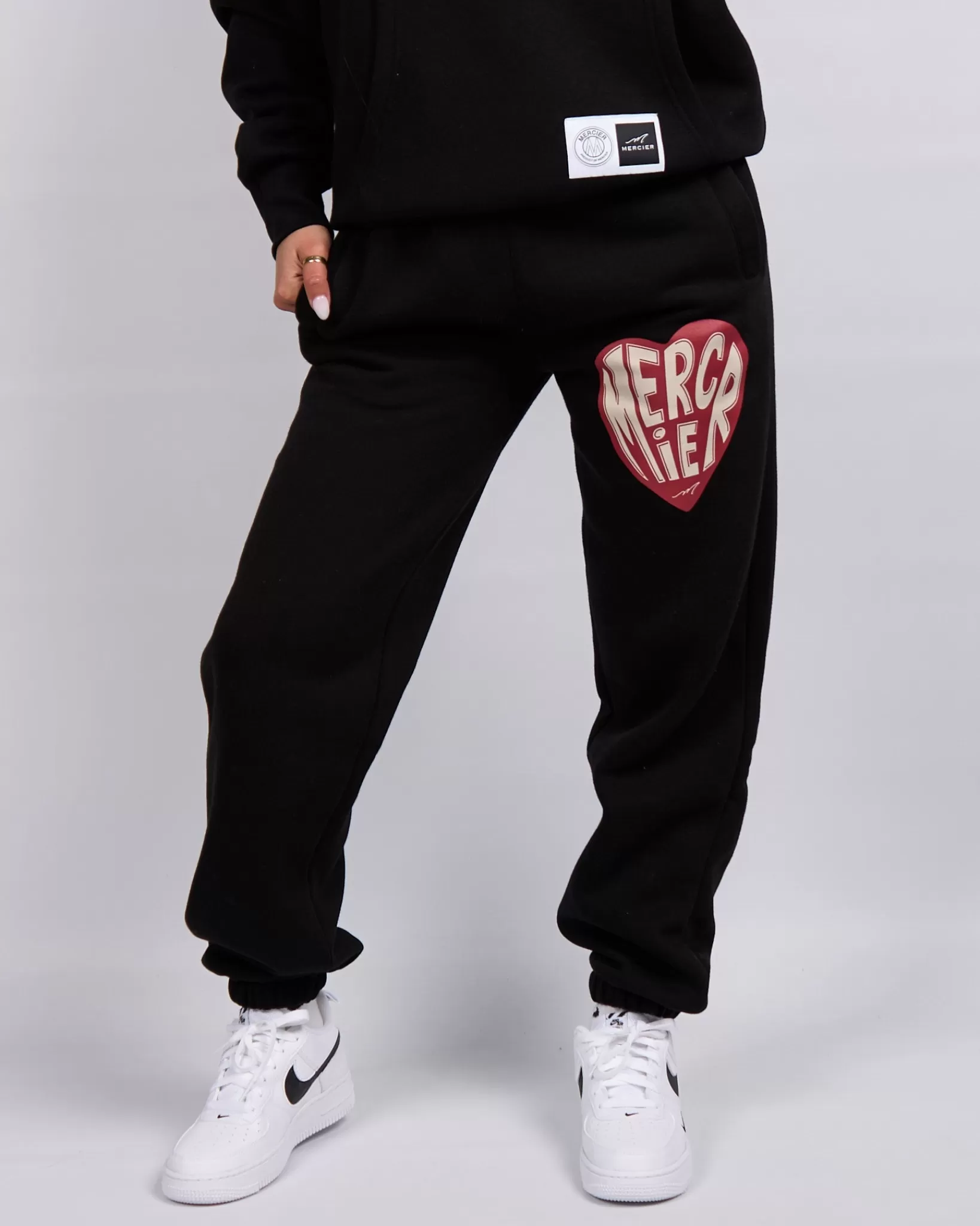 Outlet Mercier Pantaloni da jogging con cuore nero