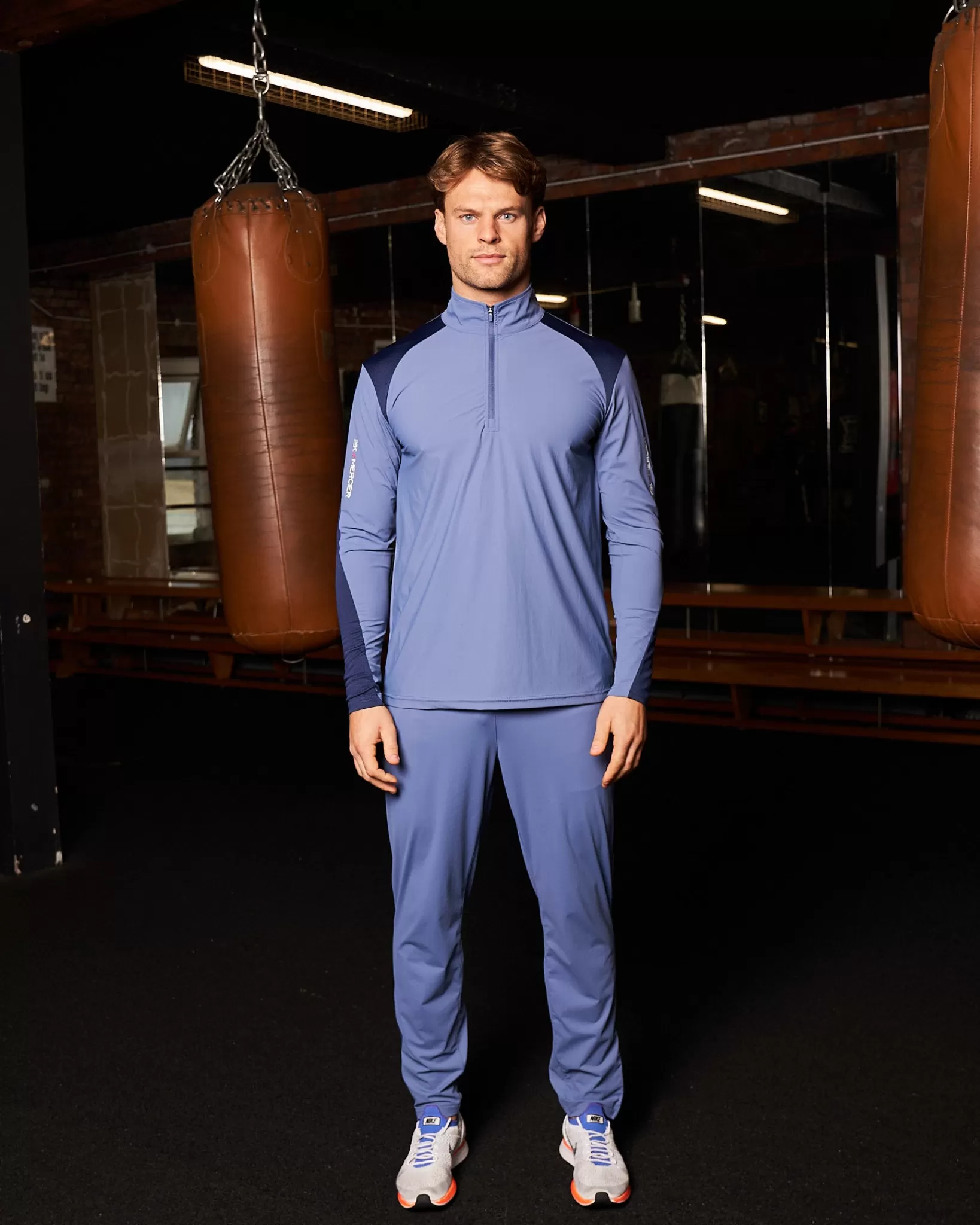 Shop Mercier PBK // Performance 1/4 Manica lunga Benzina Blu