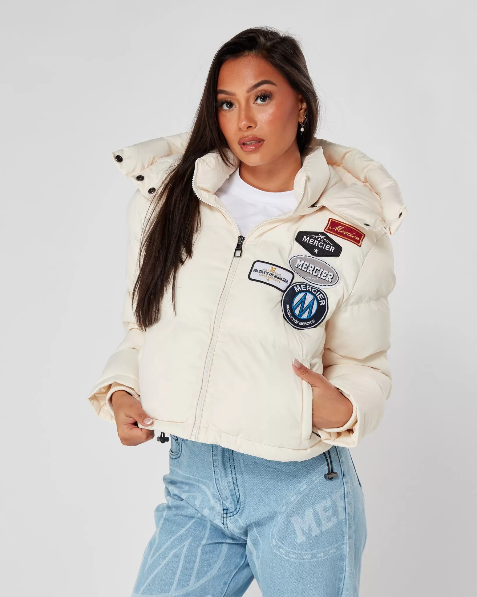 Sale Mercier ♪Piumino da donna mandorle e cropped♪