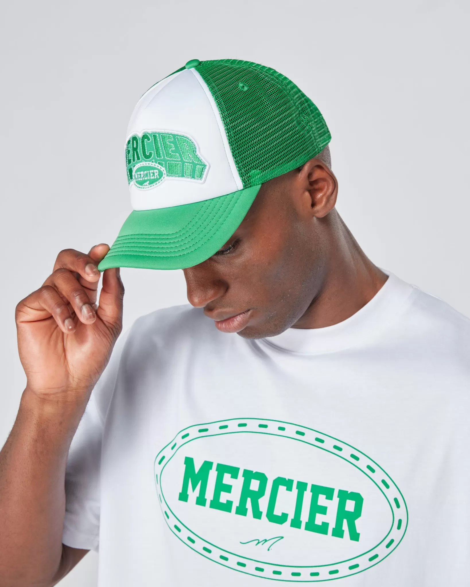 Best Mercier Trucker in schiuma di corte bianca verde