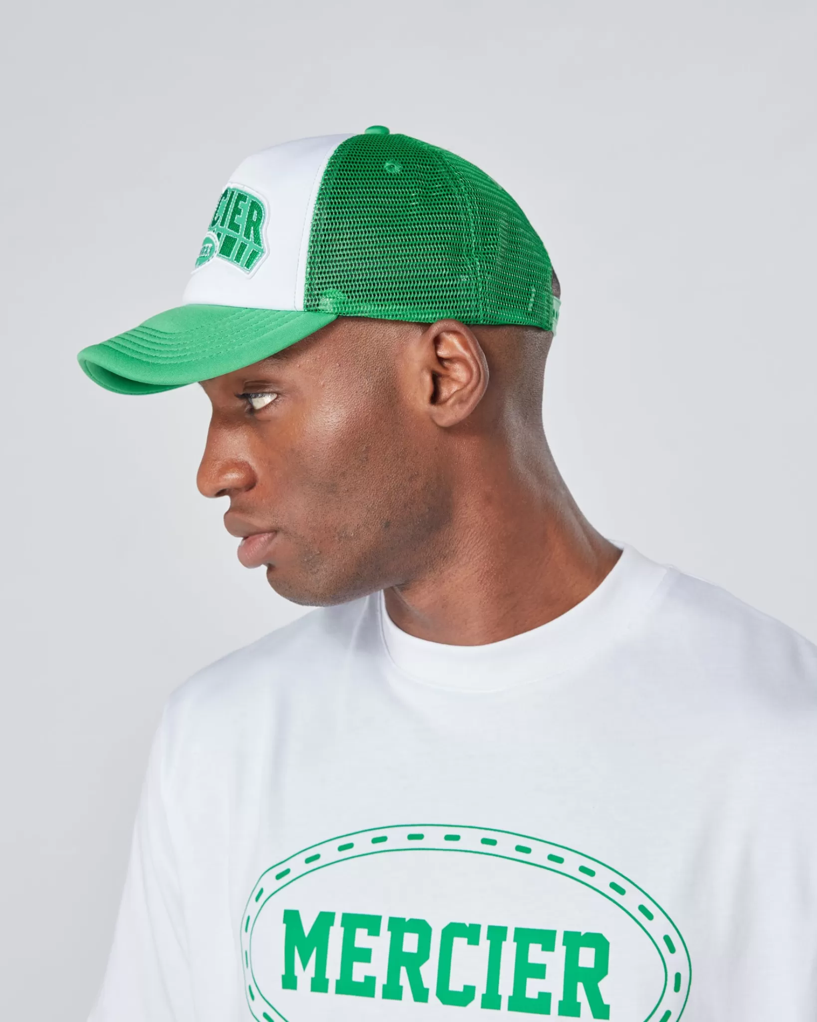 Best Mercier Trucker in schiuma di corte bianca verde