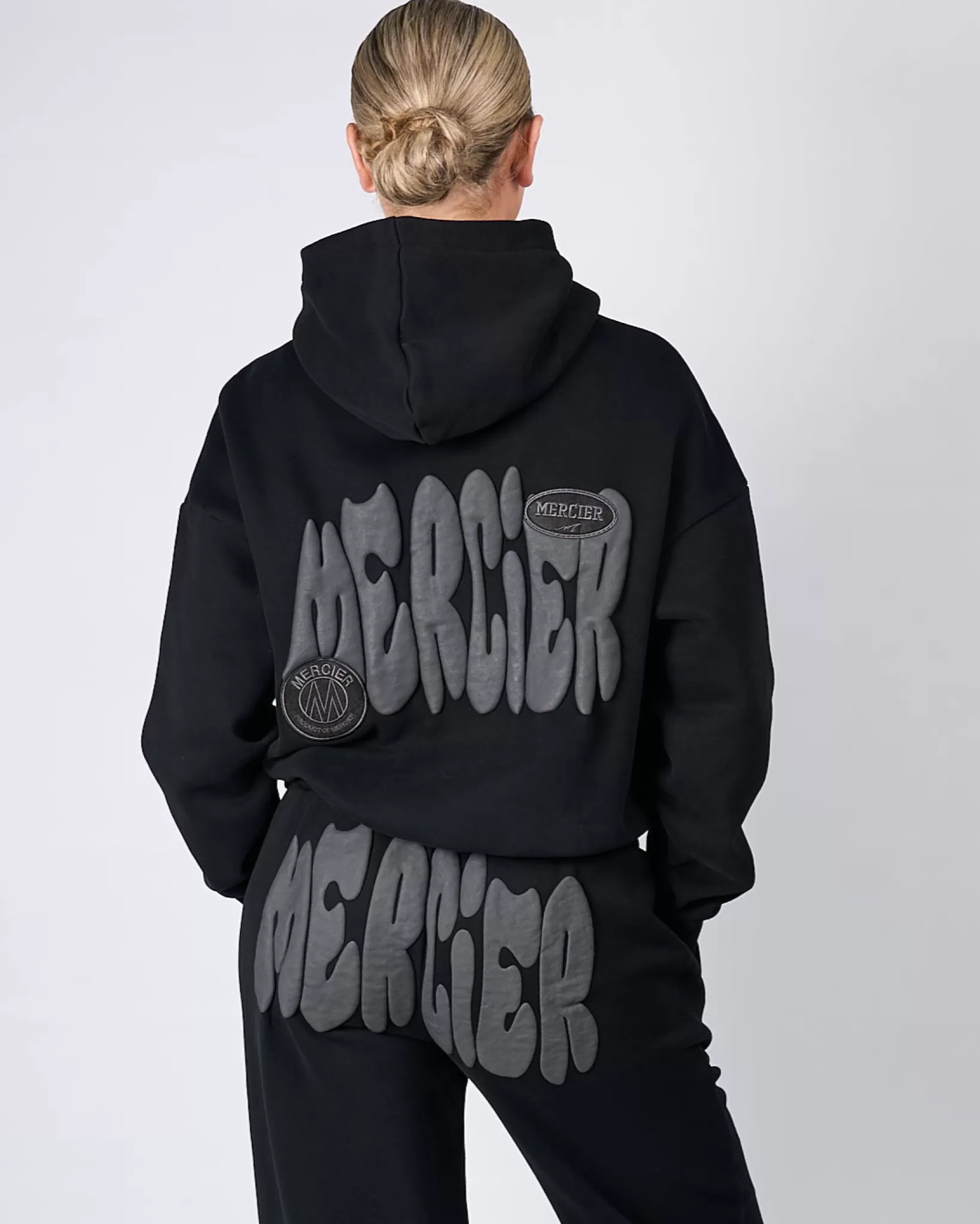 Online Mercier Womens Black Charcoal Bubble Hoodie