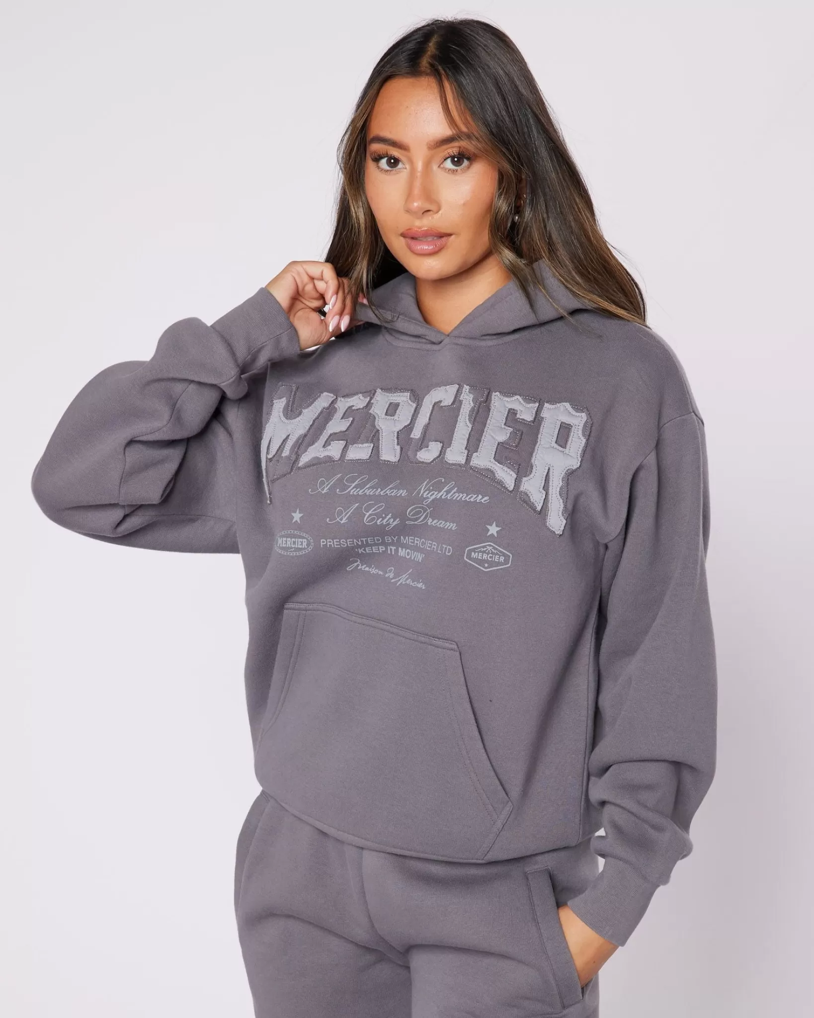 Hot Mercier Womens Charcoal Grey City Dreams Hoodie