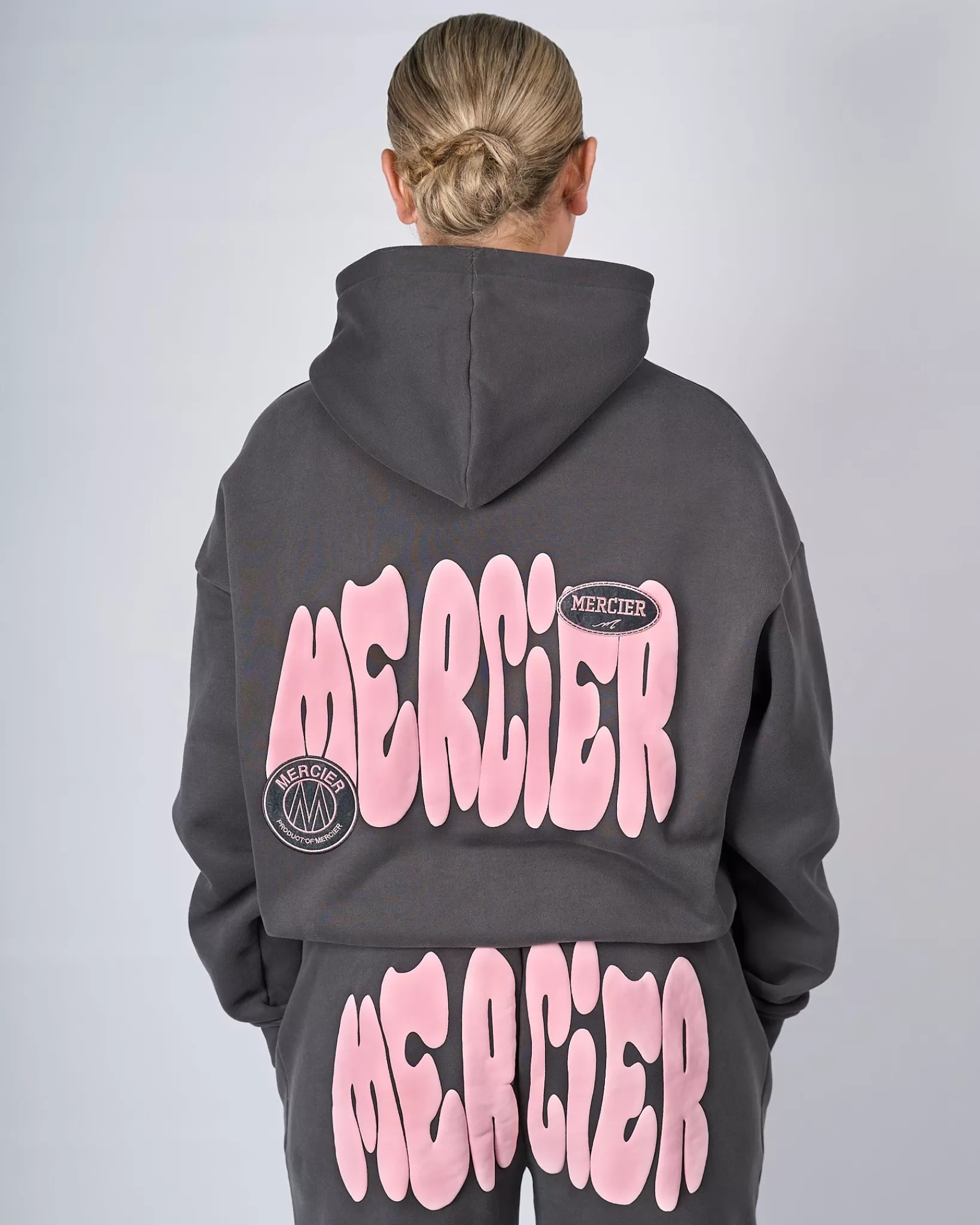 Outlet Mercier Womens Slate Pink Bubble Hoodie